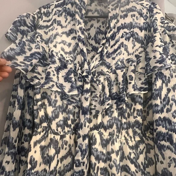 EUC Eloquii Blue and White Long Sleeve Dress - Picture 2 of 7